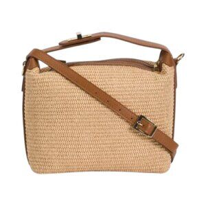 VIOLA CASTELLANI Made In Italy Straw Medium Handle Satchel